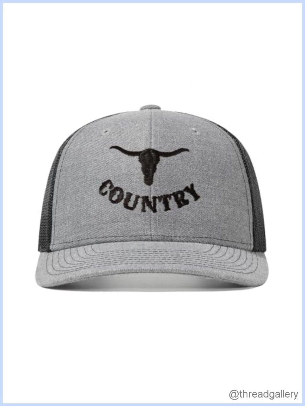 Western Country Steer Skull Trucker Hat Snapback Adjustable